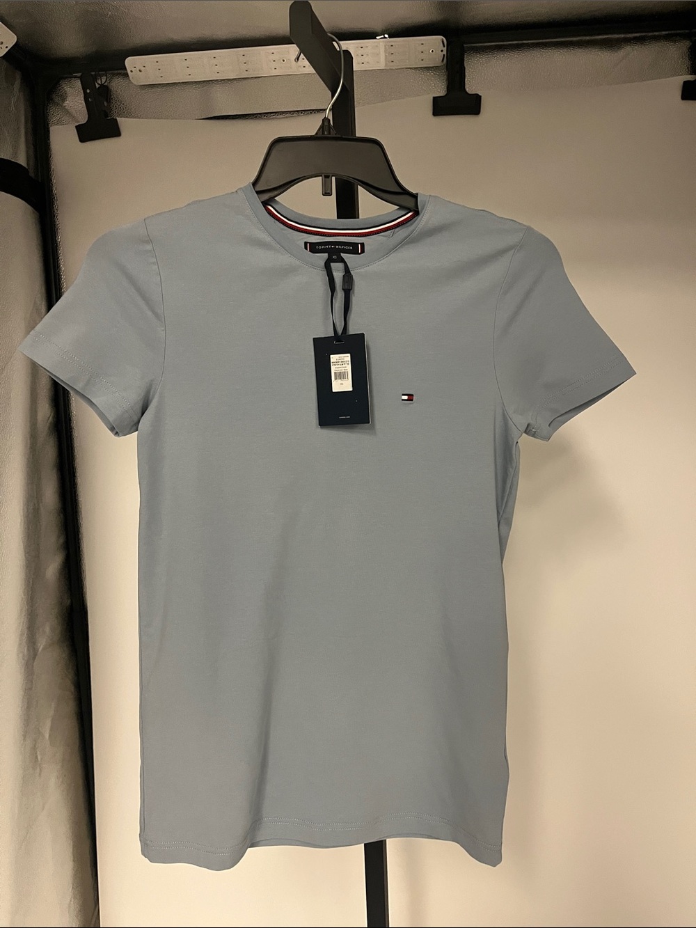 Tommy Hilfiger Men's Pale Blue Crewneck Short Sleeve Tee